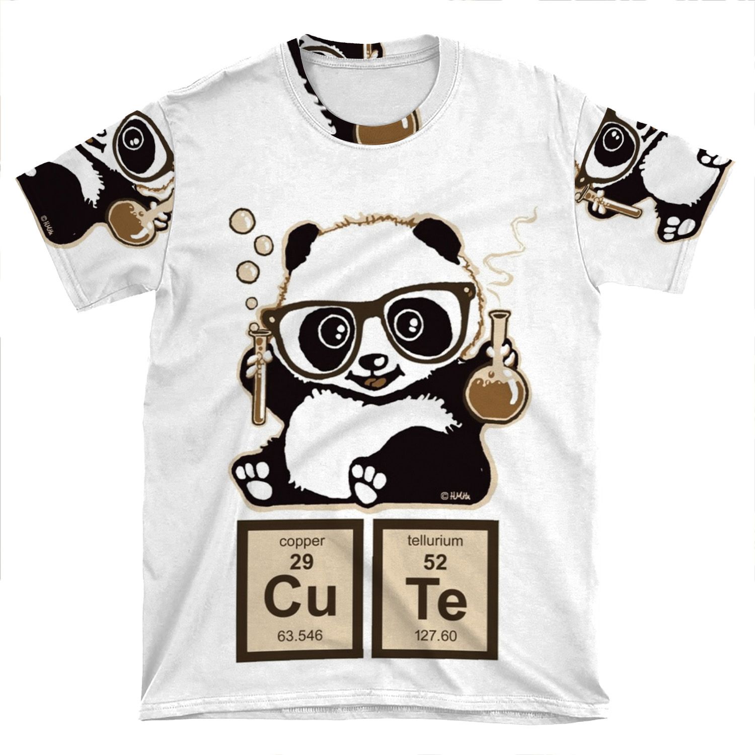 Chemistry Panda Discovered Cute AOP T-shirt Tee