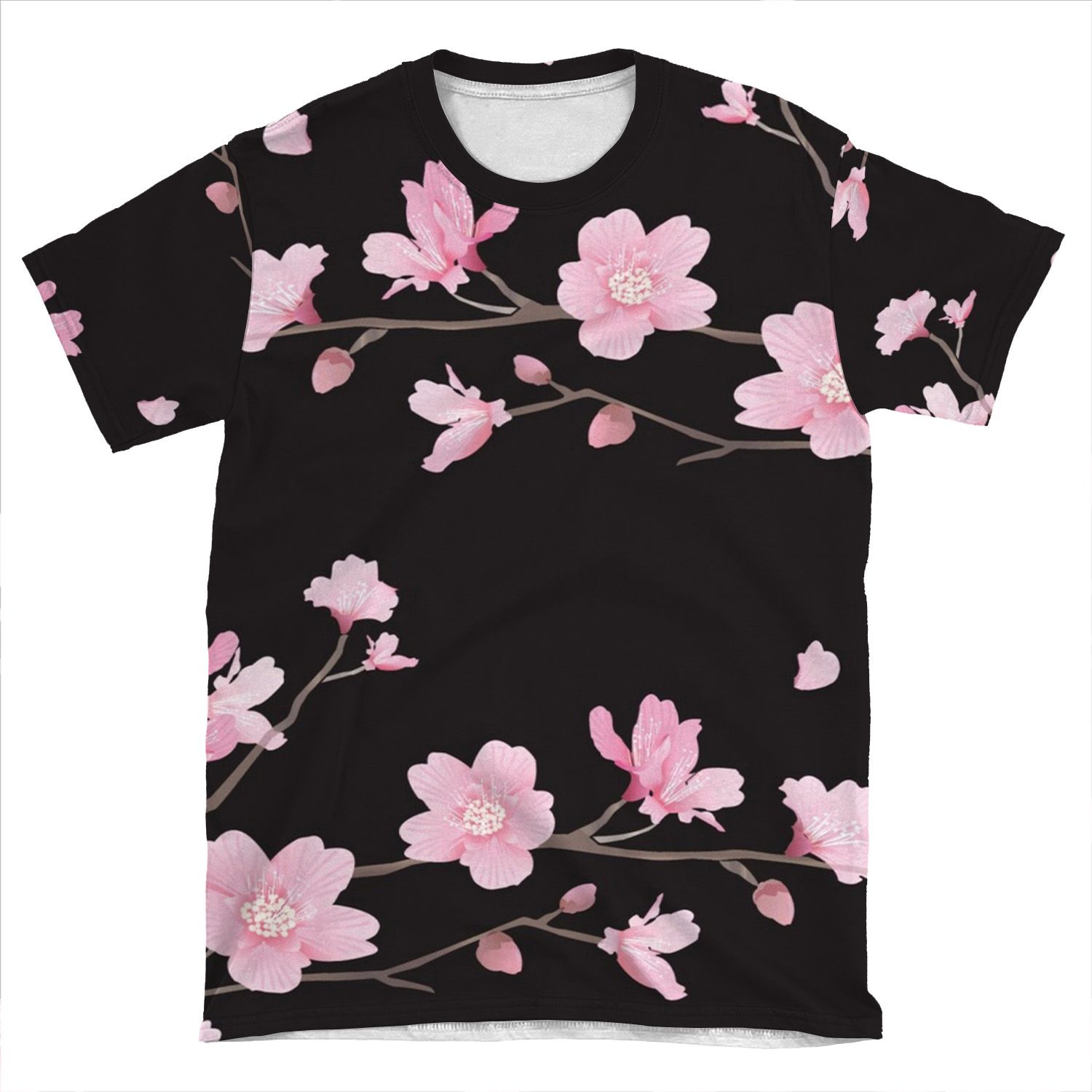 Cherry Blossom - Black AOP T-shirt Tee