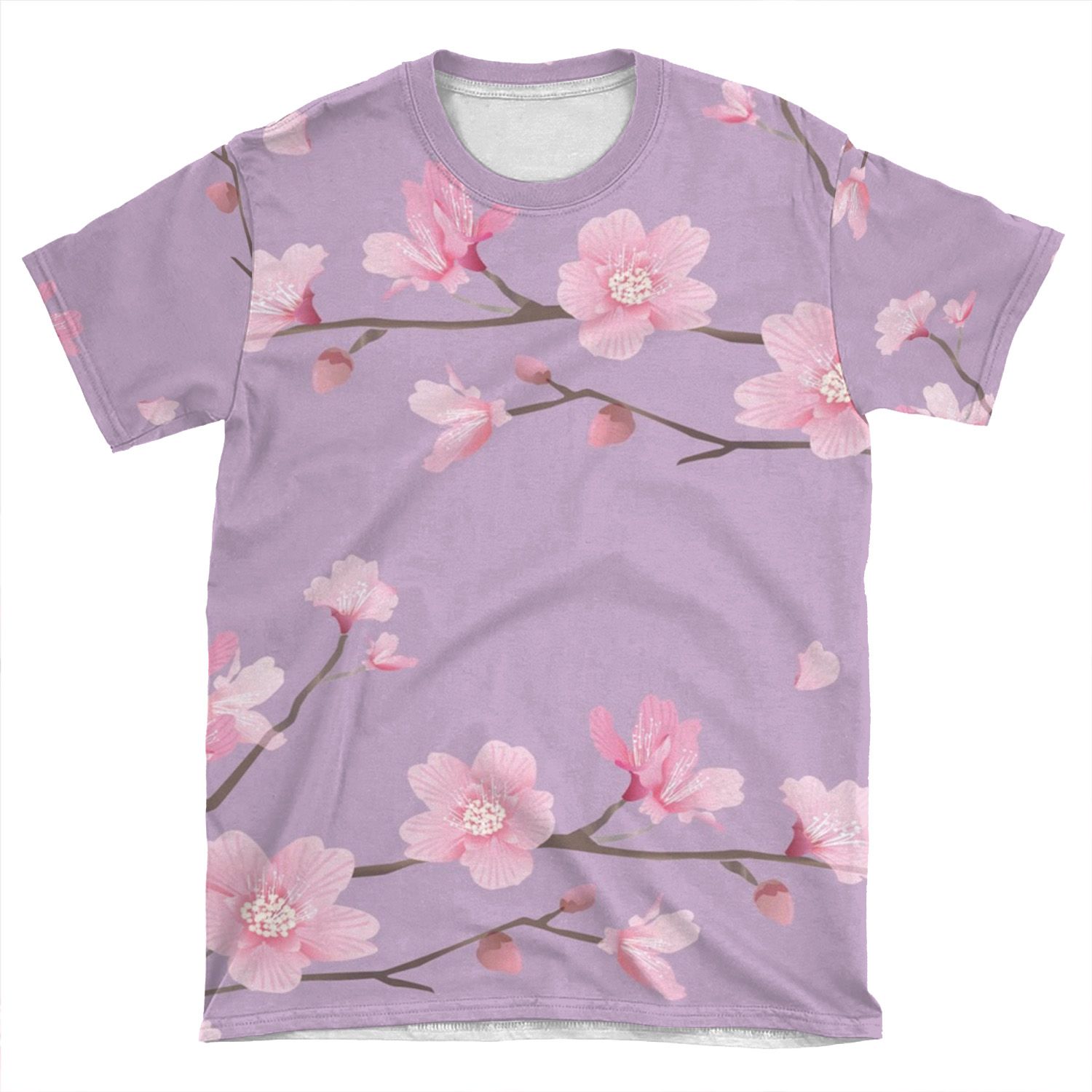 Cherry Blossom - Pastel Purple AOP T-shirt Tee