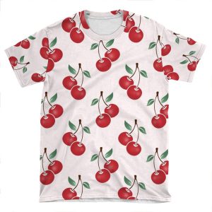 Cherry Pattern AOP T-shirt Tee