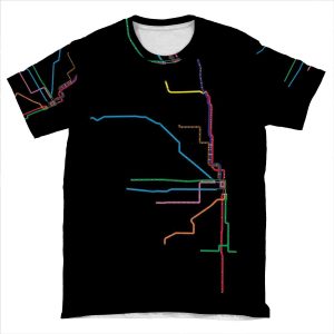 Chicago 'L' Map AOP T-shirt Tee