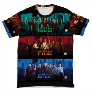 Chicago Pd Fire Med AOP T-shirt Tee