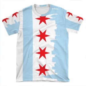 Chicago Skyline Flag AOP T-shirt Tee