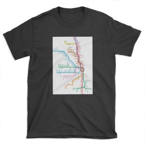 Chicago Trains Map T-shirt Tee