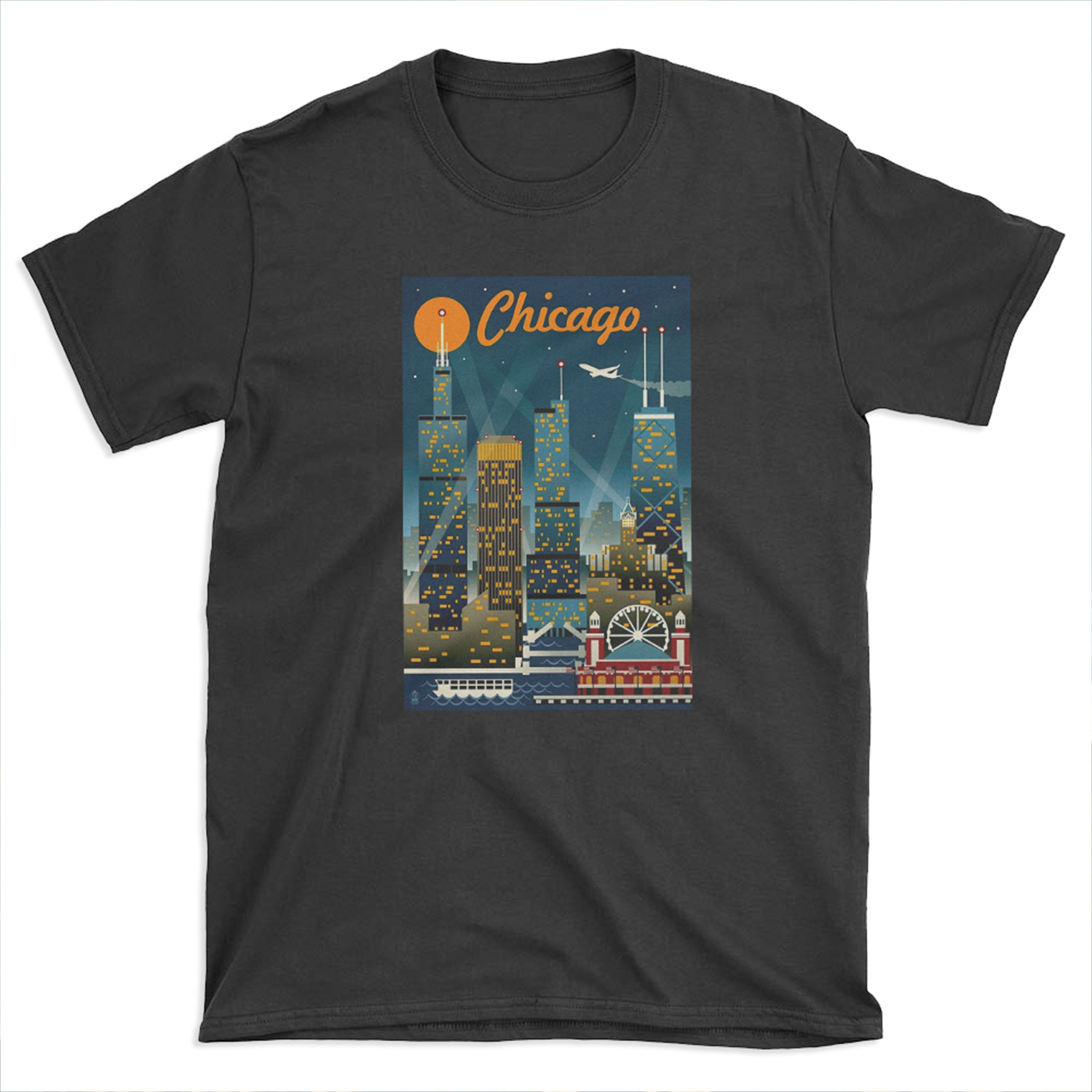 CHICAGO Vintage Travel Advertising Print T-shirt Tee