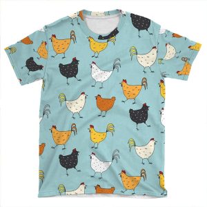Chicken Pattern AOP T-shirt Tee