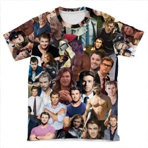 Chris Hemsworth Collage AOP T-shirt Tee