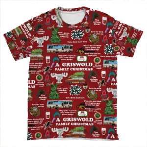 Christmas Vacation Collage AOP T-shirt Tee