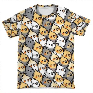 Chubby Cockatiel Party AOP T-shirt Tee