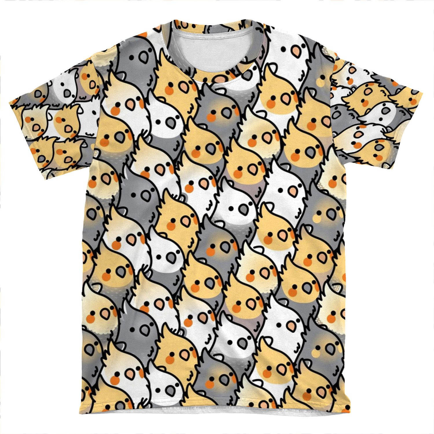 Chubby Cockatiel Party AOP T-shirt Tee