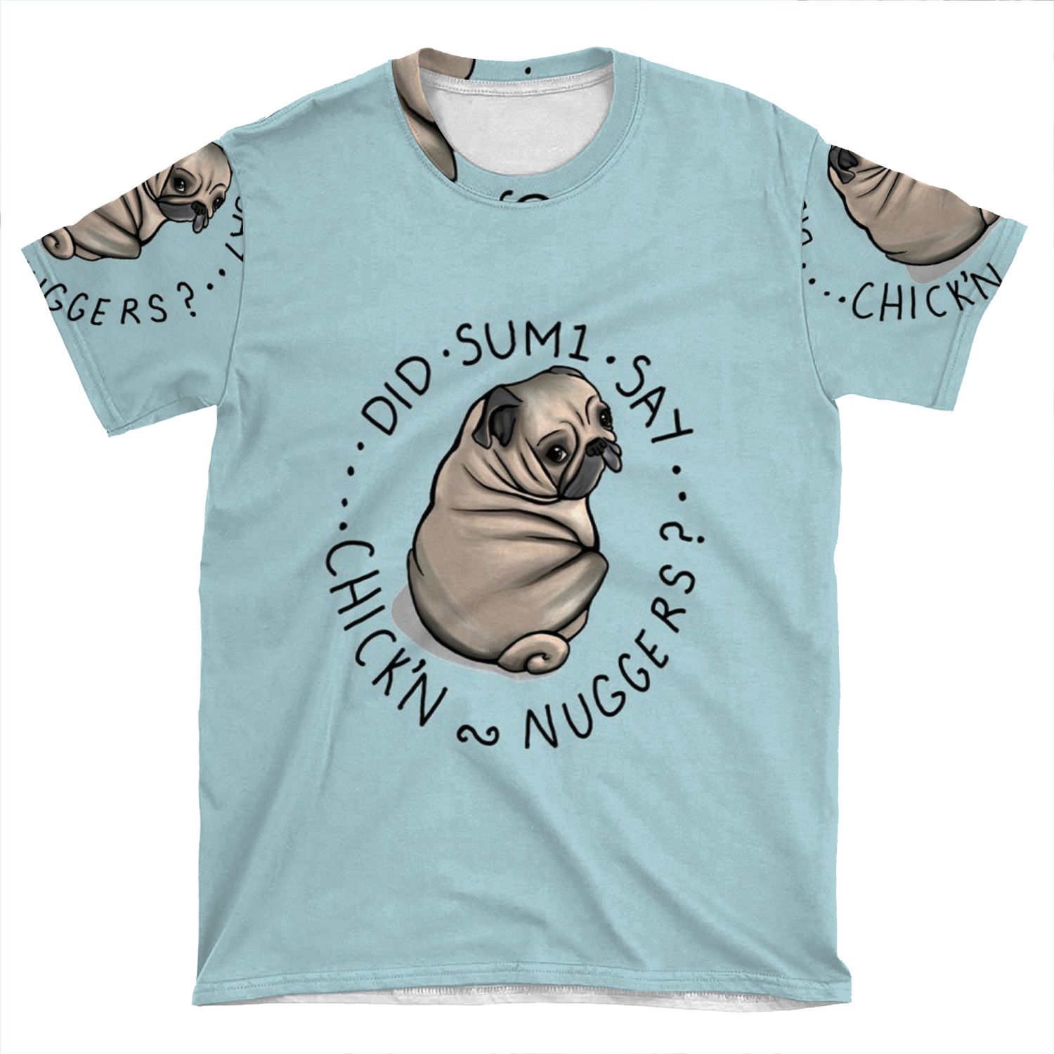 Chubby Pug AOP T-shirt Tee