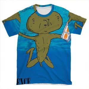 Clarence Nevermind Nirvana (Parody) AOP T-shirt Tee