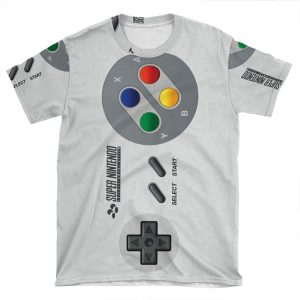 Classic Retro Nintendo Snes Controller AOP T-shirt Tee
