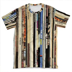 Classic Rock Vinyl Records AOP T-shirt Tee