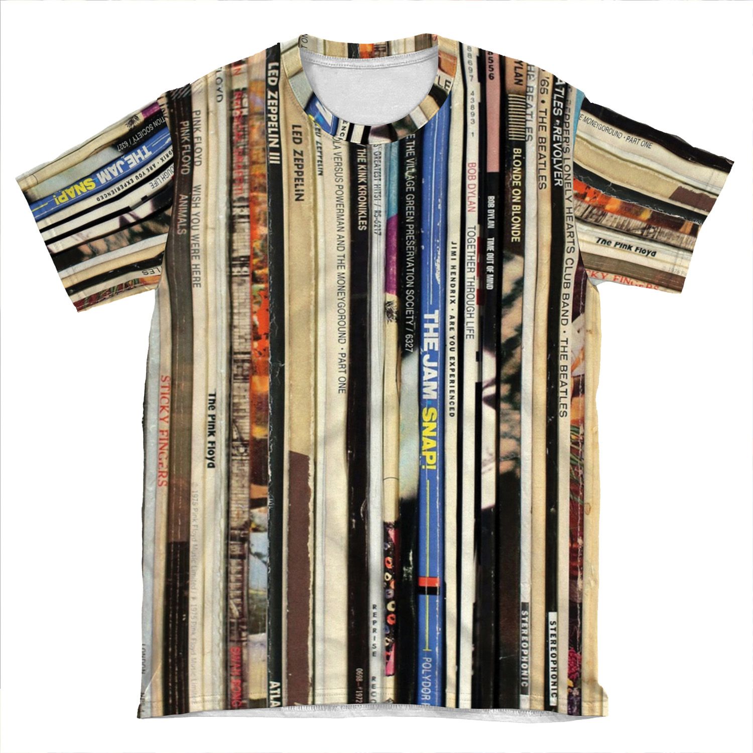 Classic Rock Vinyl Records AOP T-shirt Tee