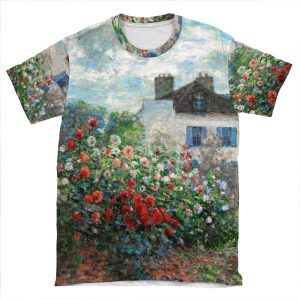 Claude Monet Artist's Garden Argenteuil Fine Art AOP T-shirt Tee