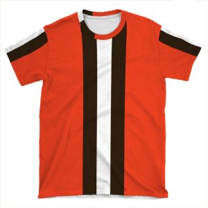 Cleveland Browns Stripe Mask AOP T-shirt Tee