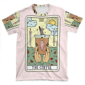 Coffee Reading (Light) AOP T-shirt Tee