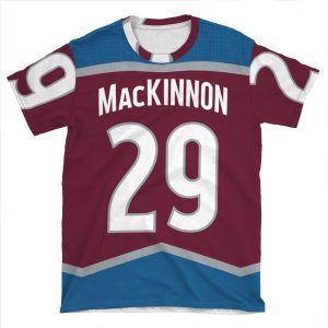 Colorado Avalanche Nathan Mackinnon Home Jersey Back Phone AOP T-shirt Tee