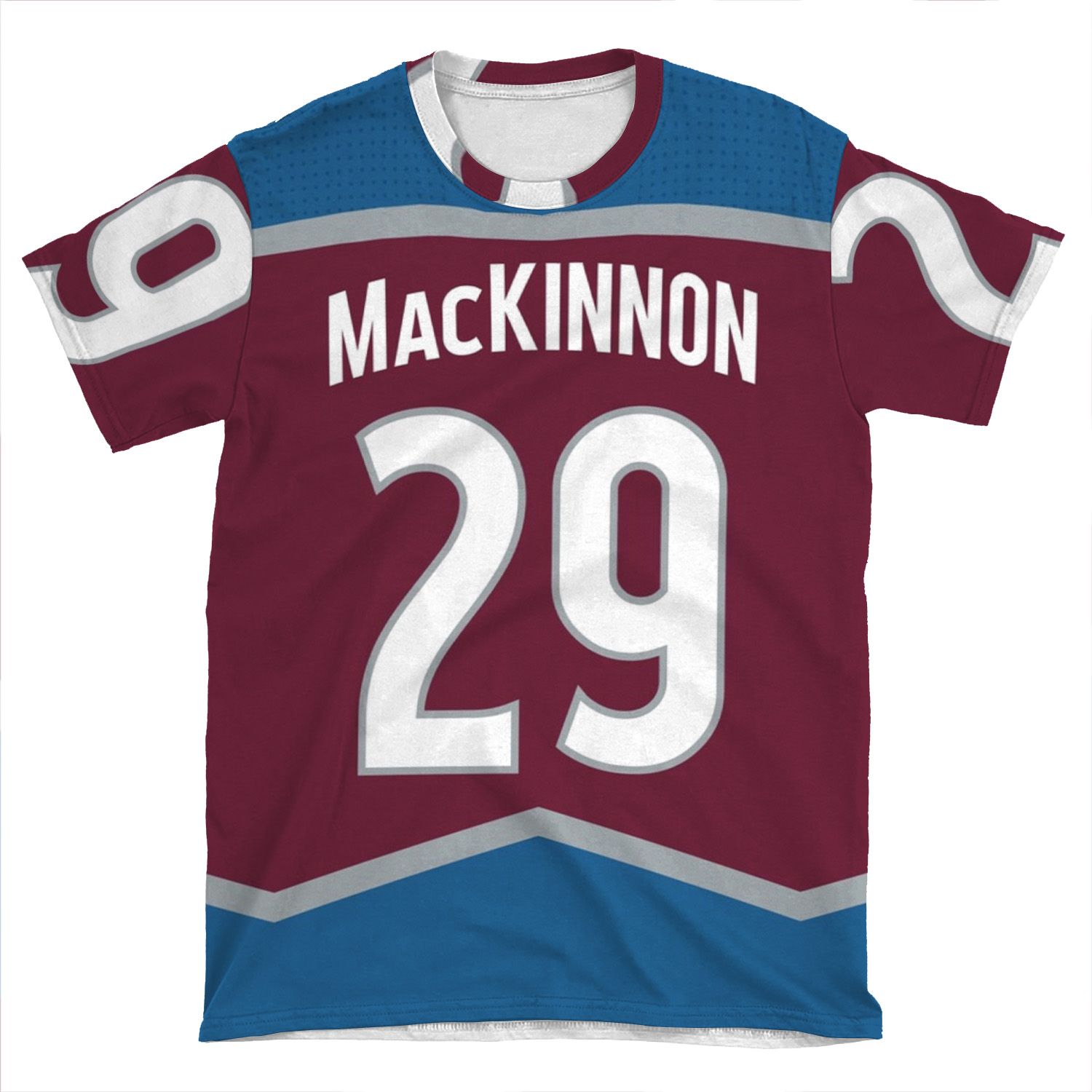 Colorado Avalanche Nathan Mackinnon Home Jersey Back Phone AOP T-shirt Tee