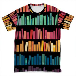 Colorful Library AOP T-shirt Tee