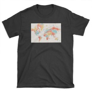 Colorful watercolor detailed world map T-shirt Tee