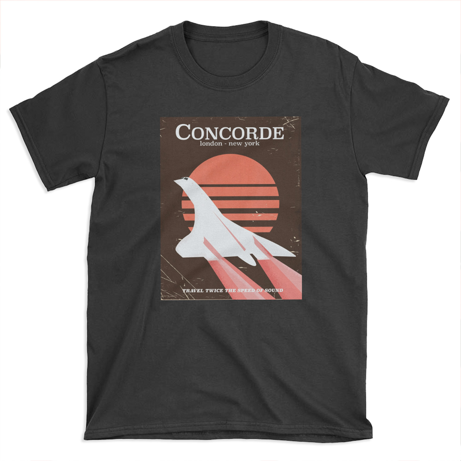 Concorde Vintage 70's flight poster T-shirt Tee