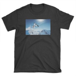 Cool Snowboarding Snowboarder Mountains Winter Snow Scene T-shirt Tee