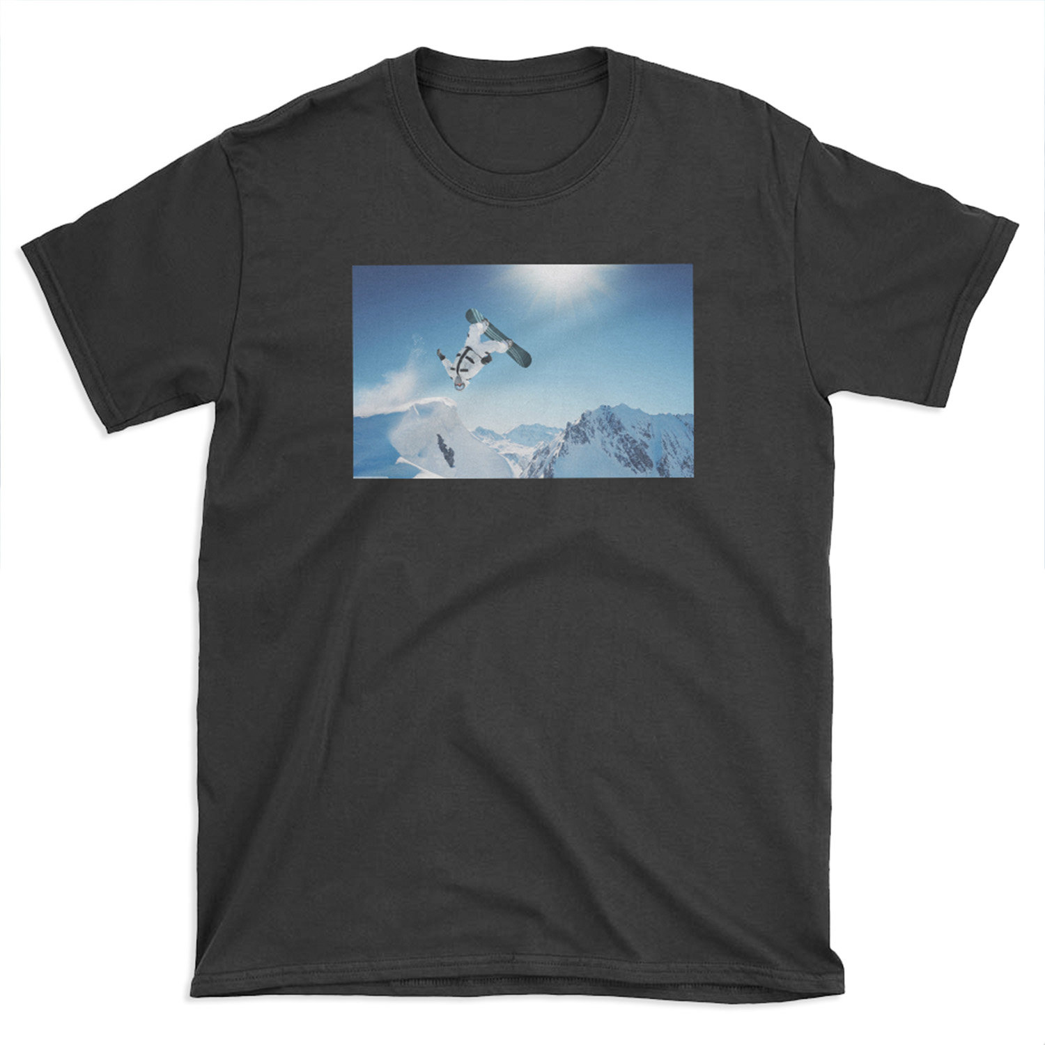 Cool Snowboarding Snowboarder Mountains Winter Snow Scene T-shirt Tee