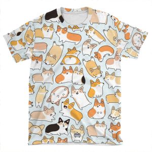 Corgilicious Corgi Doodle AOP T-shirt Tee
