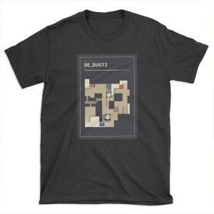 Counter-Strike de_dust2 with white outline T-shirt Tee