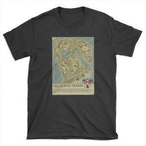 CRETACEOUS Period World Map (medieval bestiary style) T-shirt Tee