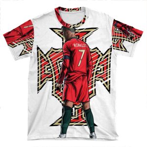 Cristiano Ronaldo Portugal Logo AOP T-shirt Tee