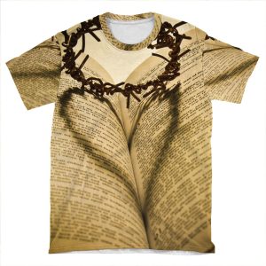 Crown Of Thorns With Open Bible AOP T-shirt Tee