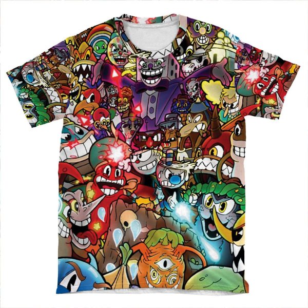 Cuphead Poster + Color AOP T-shirt Tee