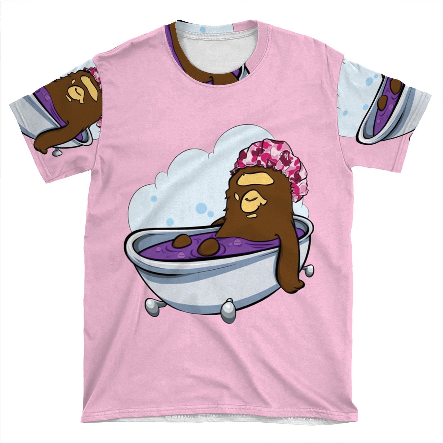 Custom Hand Drawn Bape Design AOP T-shirt Tee