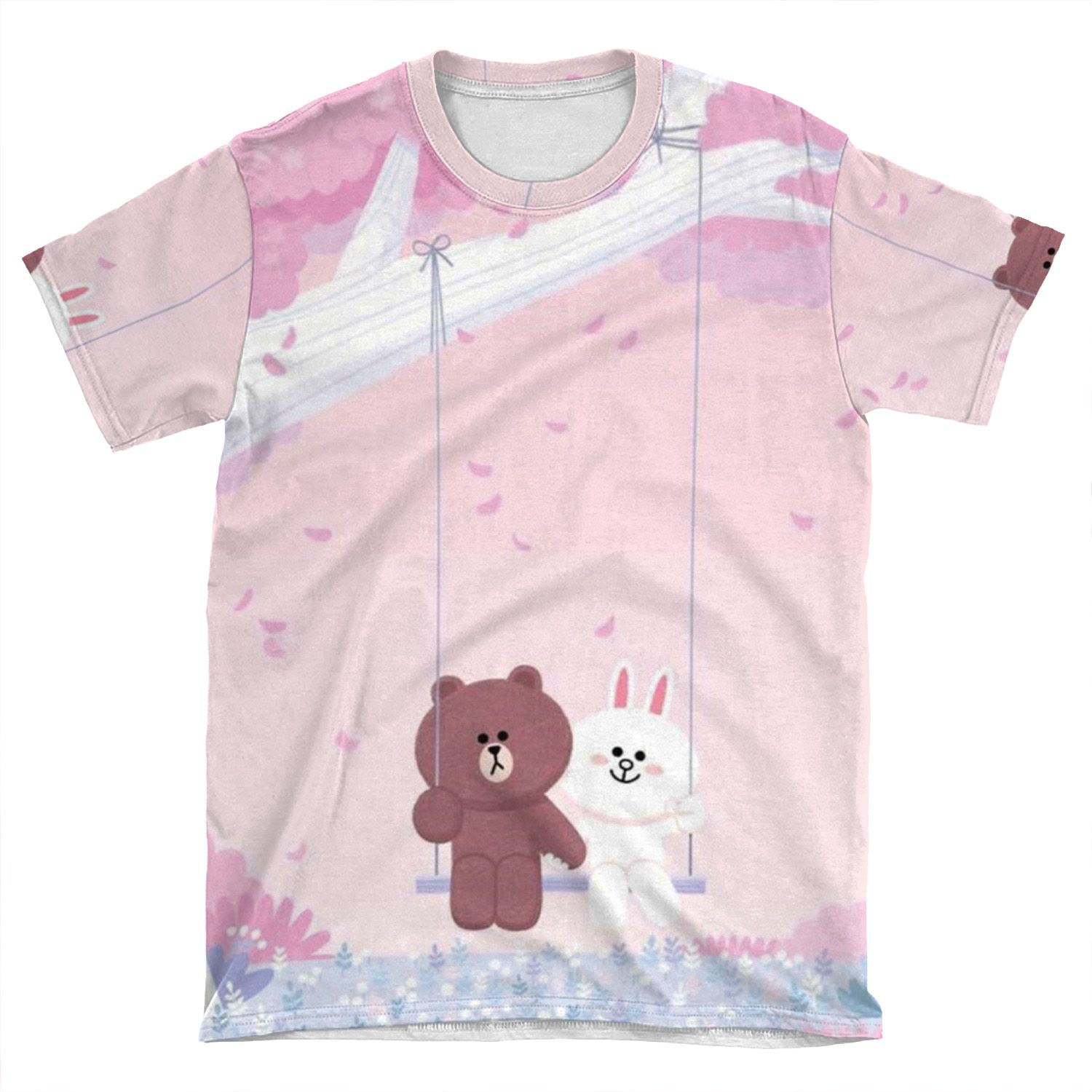 Cute Brown And Cony Swing AOP T-shirt Tee