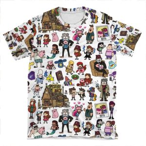 Cute Gravity Falls Doodle AOP T-shirt Tee