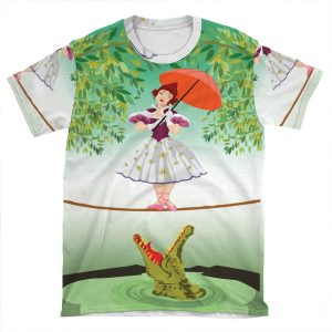 Cute Halloween The Crocodile Girl Deadly Circus AOP T-shirt Tee