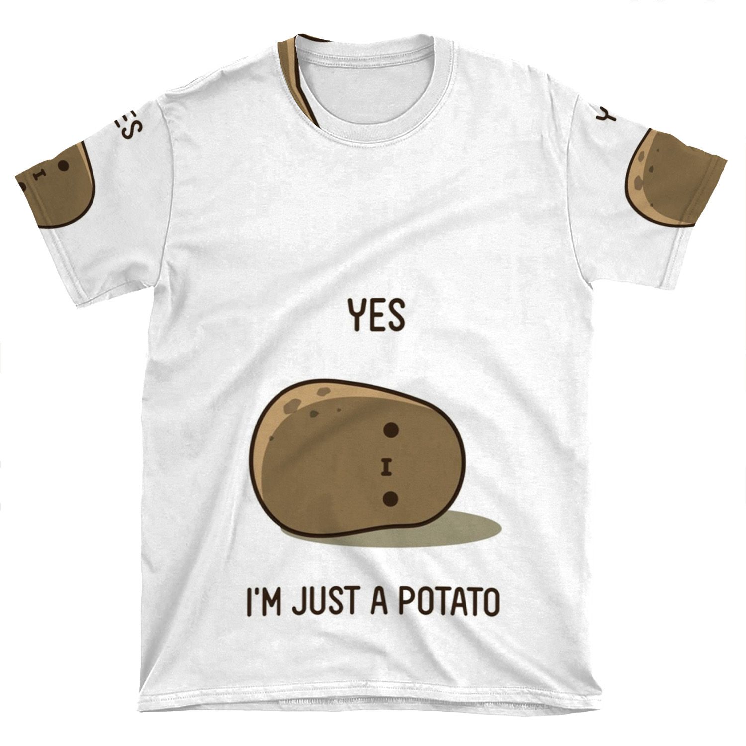 Cute Potato AOP T-shirt Tee