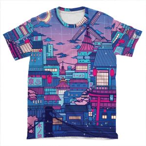 Cyberpunk Village AOP T-shirt Tee