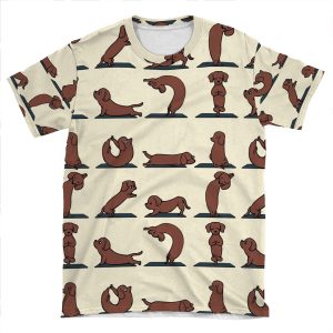 Dachshund Yoga AOP T-shirt Tee