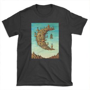 DALI : Vintage Living on the Moon Abstract Painting Print T-shirt Tee