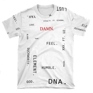 Damn. Text (Kendrick Lamar Album) AOP T-shirt Tee