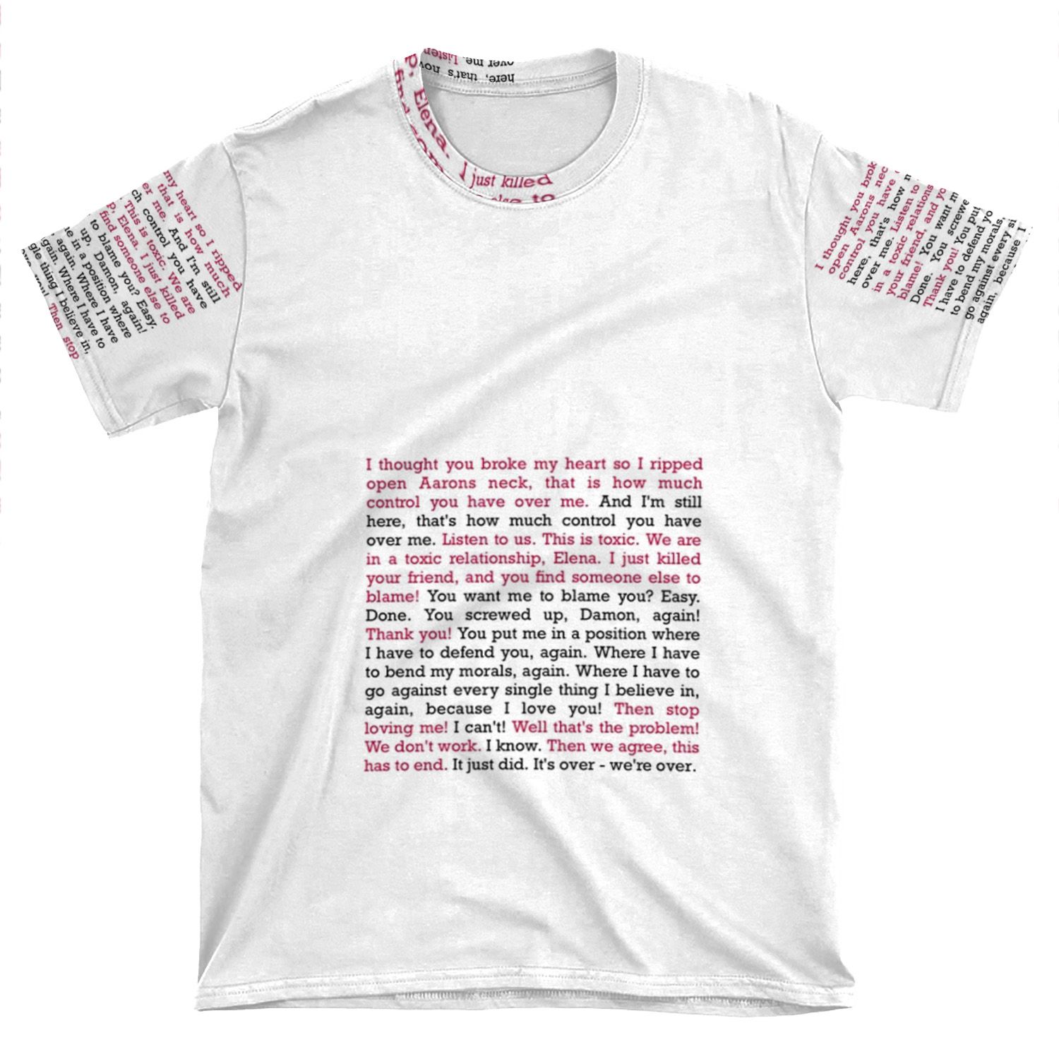 Damon And Elena's Fight AOP T-shirt Tee