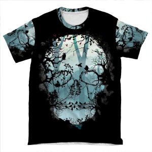 Dark Forest Skull AOP T-shirt Tee