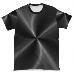 Dark Gray Stainless Shiny Steel Metal Look AOP T-shirt Tee