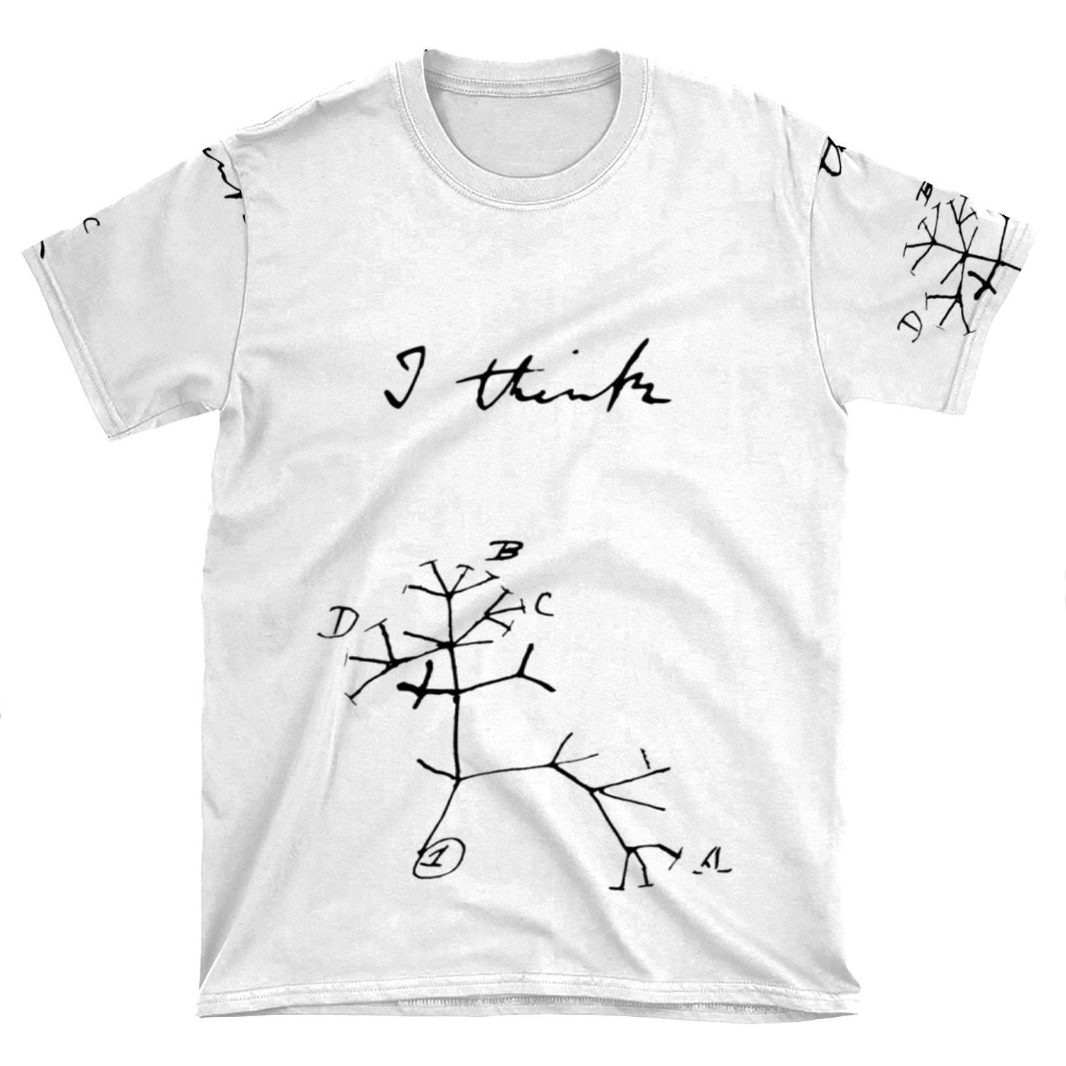 Darwin - Tree Of Life - I Think AOP T-shirt Tee