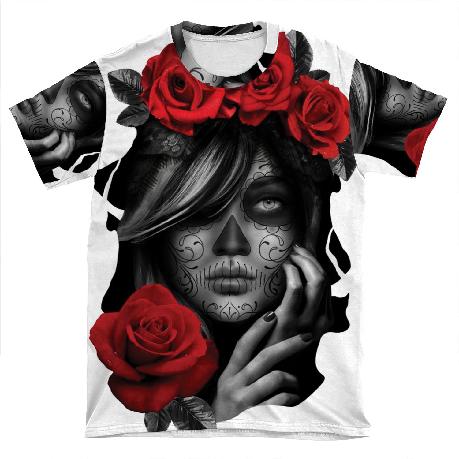 Day Of The Dead Woman AOP T-shirt Tee