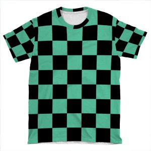 Demon Slayer Tanjirou Kamado Haori Pattern AOP T-shirt Tee